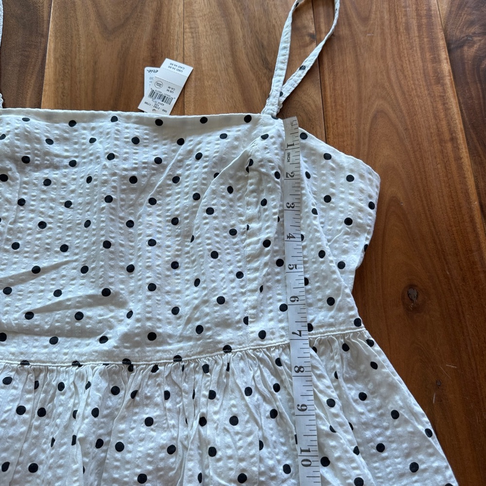American eagle NWT White Polka Dot Peplum Cami Top - Black Dot - Picture 5 of 7